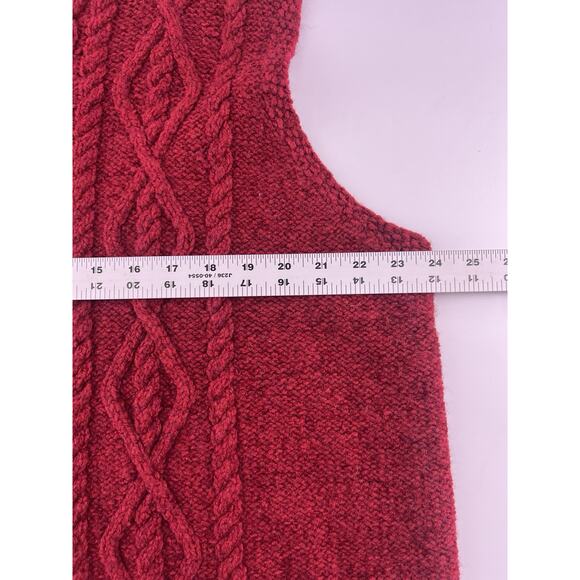 Vintage Susan Bristol Sweater Vest Women Size 1 W XL Burgundy Red Knit Leaf 1995 - Picture 6 of 10